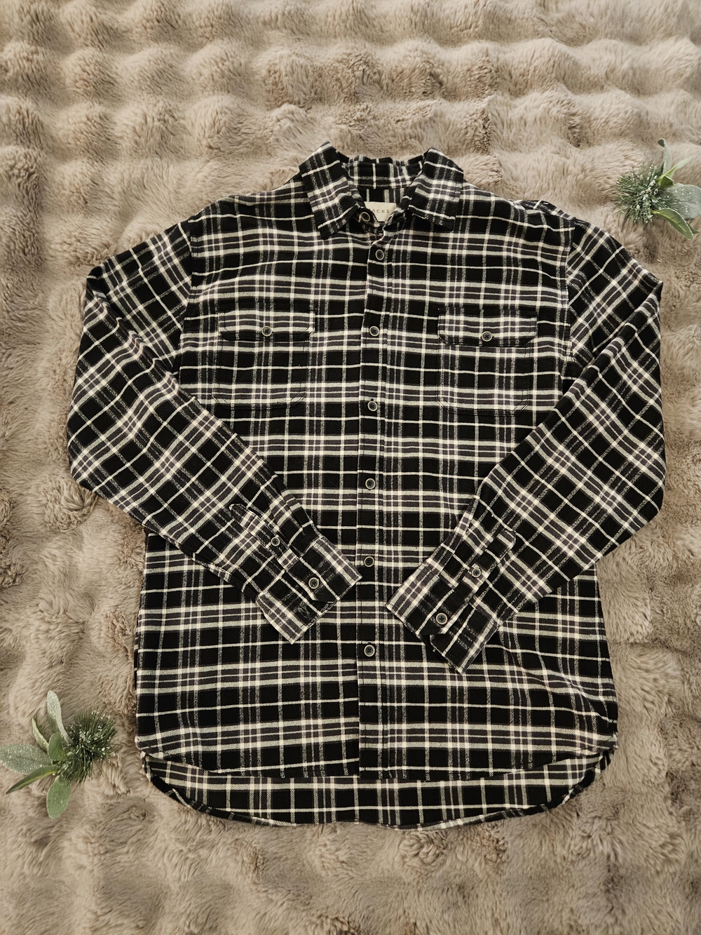 Jachs Men's Plaid Flannel Button-Up Shirt – XLT - Picture 2 of 8
